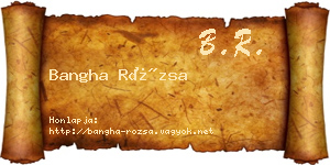 Bangha Rózsa névjegykártya