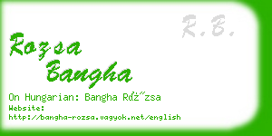 rozsa bangha business card